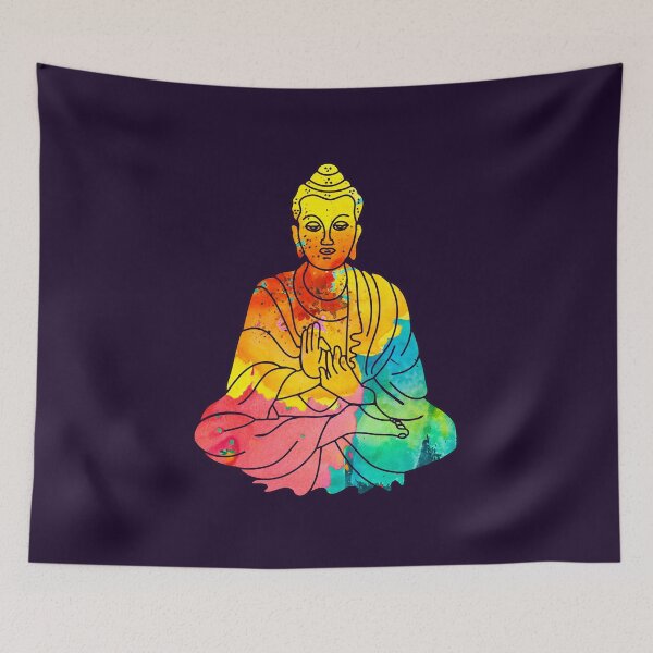 Item preview, Sitting Buddha Psychedelic Watercolor Style designed and sold by Delightfully Cynical.