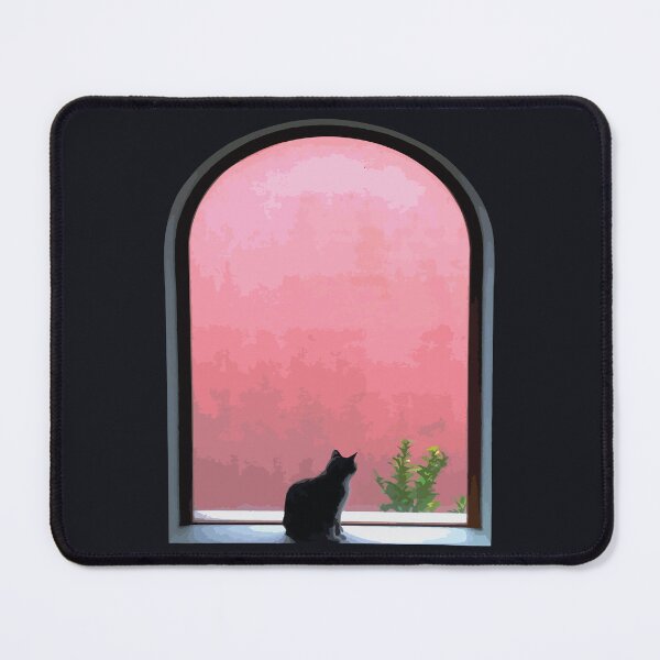 Item preview, Black Cat Sitting at Arched Window designed and sold by Arturo Daniel Garcia Palomo.