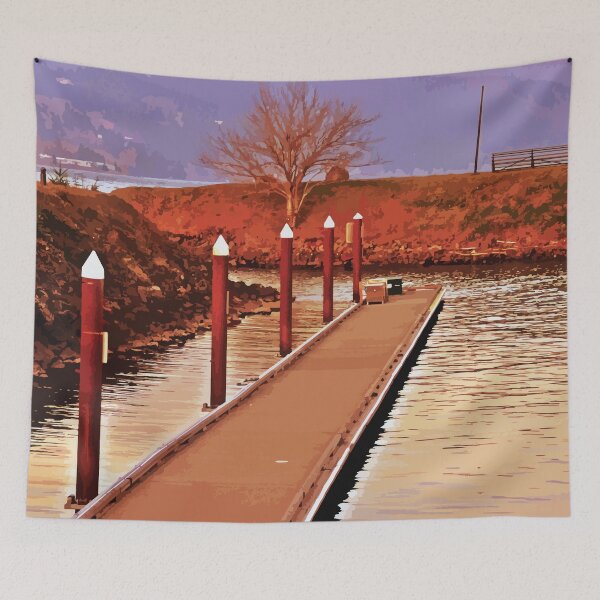 Item preview, Dock Leading Into Warm Reflective Waters designed and sold by Arturo Daniel Garcia Palomo.