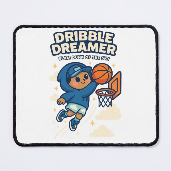 Item preview, Dribble Dreamer – Sky Slam Dunk Illustration designed and sold by Joyfulfabric.