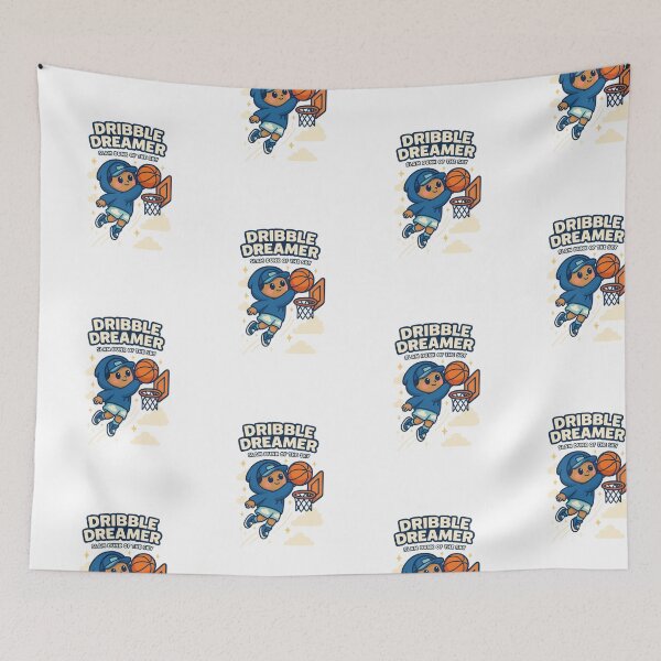 Item preview, Dribble Dreamer – Sky Slam Dunk Illustration designed and sold by Joyfulfabric.