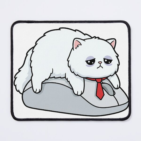 Item preview, Kawaii Persian Cat - Overworked Corporate Exhausted Funny Office Worker Sticker designed and sold by Inna Myrien.