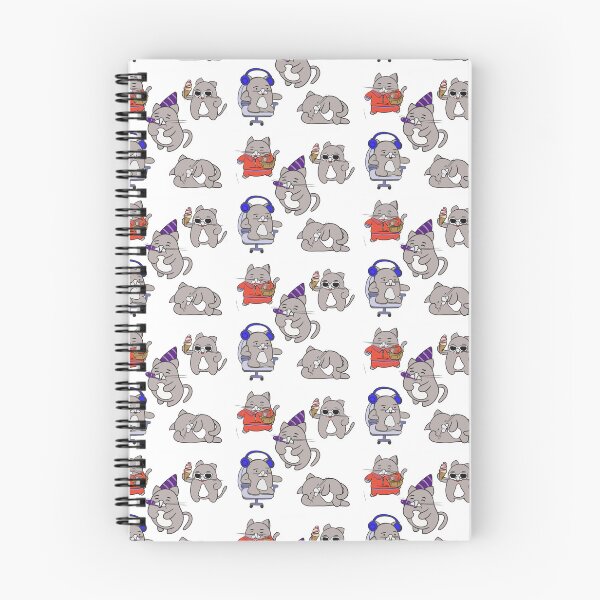 Item preview, Chonky Cat Sticker Pack Cute Kawaii Gray Funny Cartoon designed and sold by Pink&Blue  @pink.and.blue_studio.