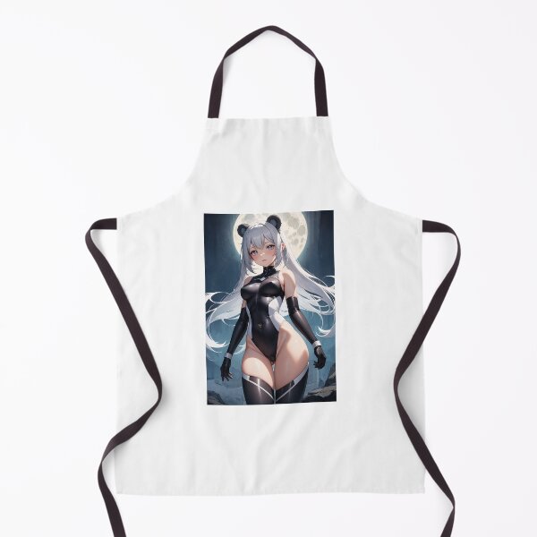 Item preview, Moonlight Panda Anime Girl Takanen Asakumi - Silver Hair Monochrome Bodysuit Poster designed and sold by iloveanimechibi.