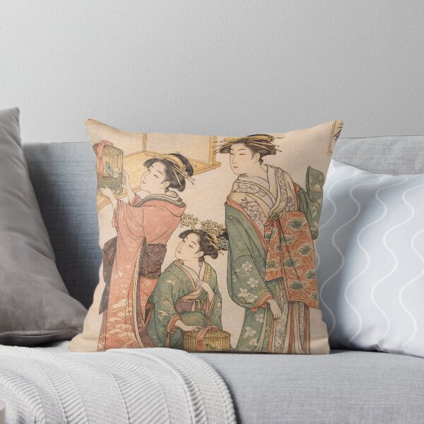 Item preview, Ukiyo-e Art Nouveau Geisha Birdcage Scene for Vintage Art Lovers designed and sold by RickE.
