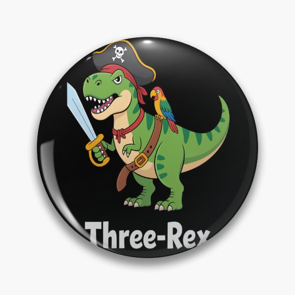 Item preview, Kids Three-Rex Pirate T-Rex Dino 3rd Birthday  designed and sold by brinbotty.