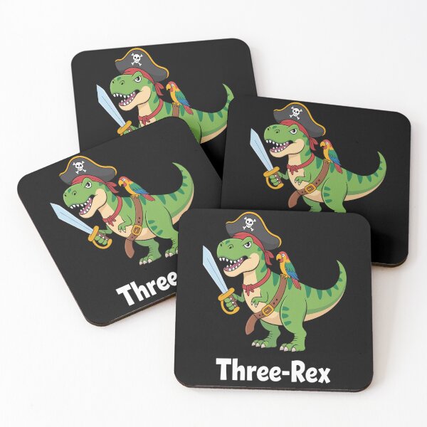 Item preview, Kids Three-Rex Pirate T-Rex Dino 3rd Birthday  designed and sold by brinbotty.