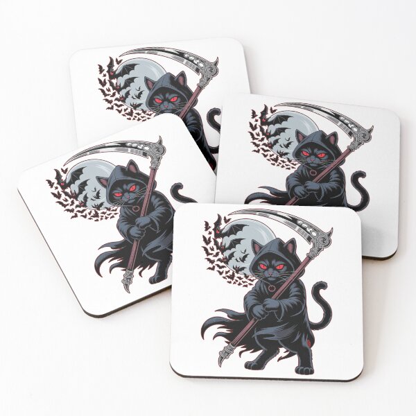 Item preview, Black Cat Grim Reaper Halloween designed and sold by QuiteOrbit.