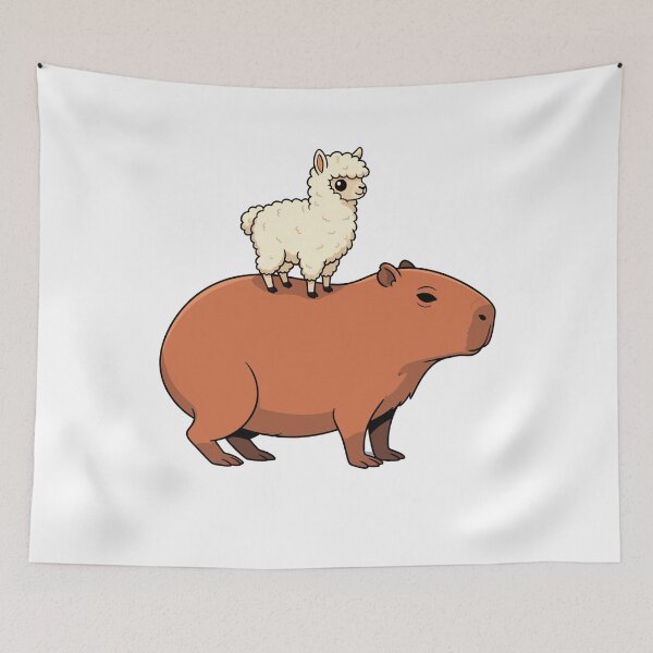 Item preview, Cute Capybara and Alpaca Cria Cartoon Friends designed and sold by k3rstman1.