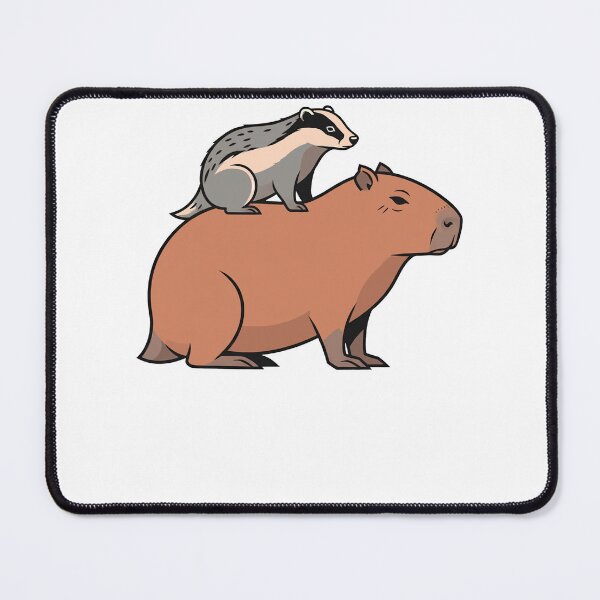 Item preview, Cute Badger Riding Capybara Wildlife Cartoon designed and sold by k3rstman1.