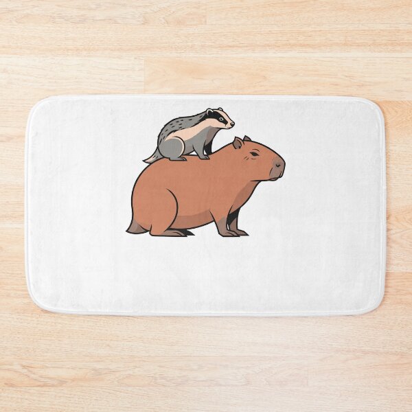 Item preview, Cute Badger Riding Capybara Wildlife Cartoon designed and sold by k3rstman1.