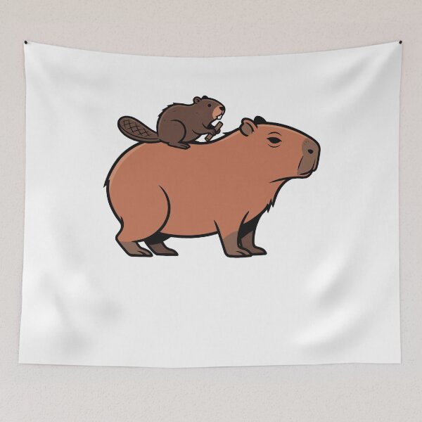 Item preview, Cute Capybara and Beaver Best Friends Cartoon designed and sold by k3rstman1.