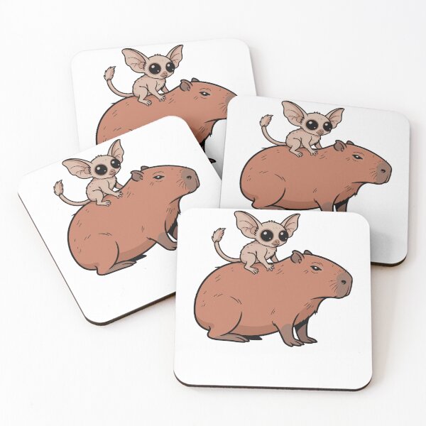 Item preview, Cute Capybara and Bushbaby Cartoon Animal Duo designed and sold by k3rstman1.