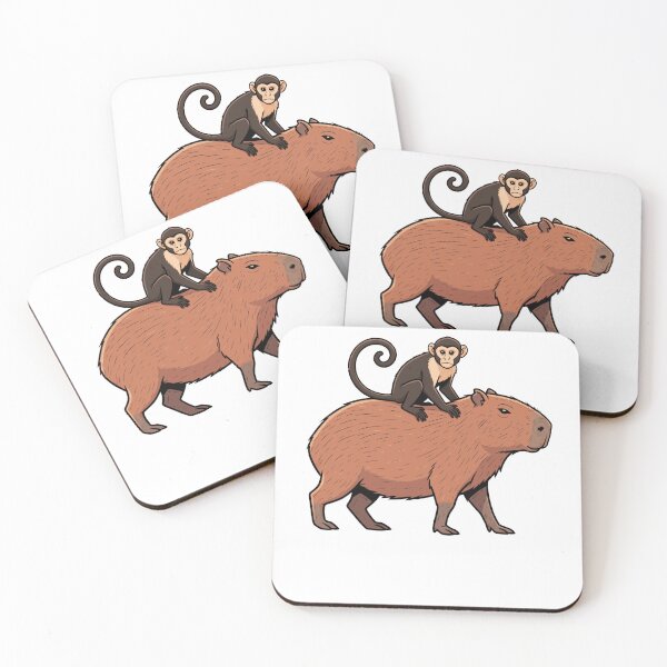 Item preview, Capuchin Monkey Riding Capybara Wild Animal Friends designed and sold by k3rstman1.