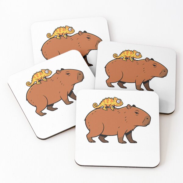 Item preview, Cute Cartoon Capybara and Chameleon Animal Duo designed and sold by k3rstman1.
