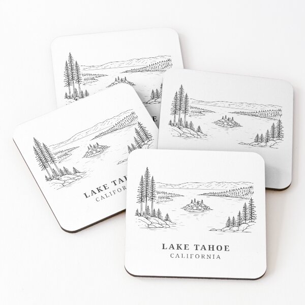 Item preview, Lake Tahoe Emerald Bay Minimalist Print designed and sold by OutlineAtlas.