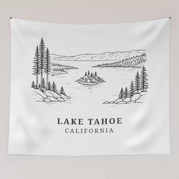 Item preview, Lake Tahoe Emerald Bay Minimalist Print designed and sold by OutlineAtlas.