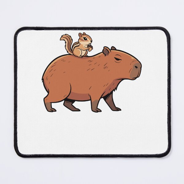 Item preview, Relaxed Capybara with Chipmunk Holding Acorn designed and sold by k3rstman1.