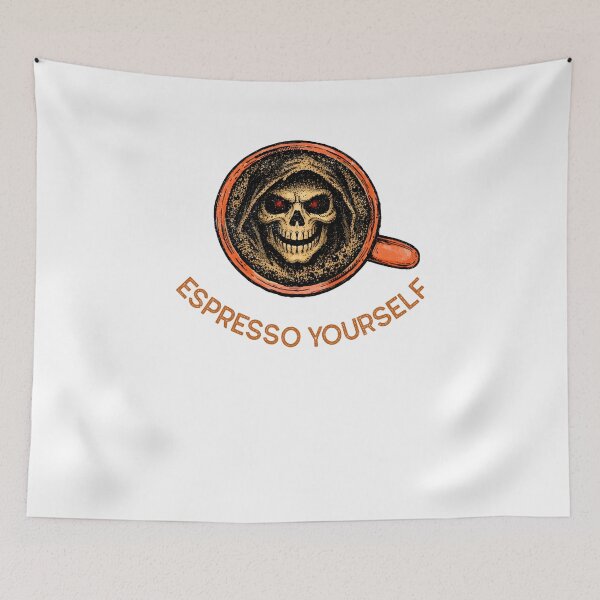 Item preview, Espresso Yourself Skull Coffee T-Shirt designed and sold by spencestees.