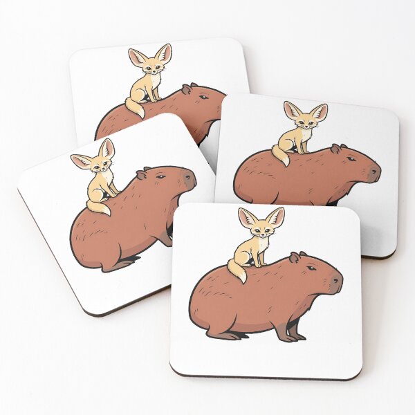 Item preview, Cute Capybara and Fennec Fox Animal Duo designed and sold by k3rstman1.