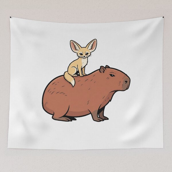 Item preview, Cute Capybara and Fennec Fox Animal Duo designed and sold by k3rstman1.