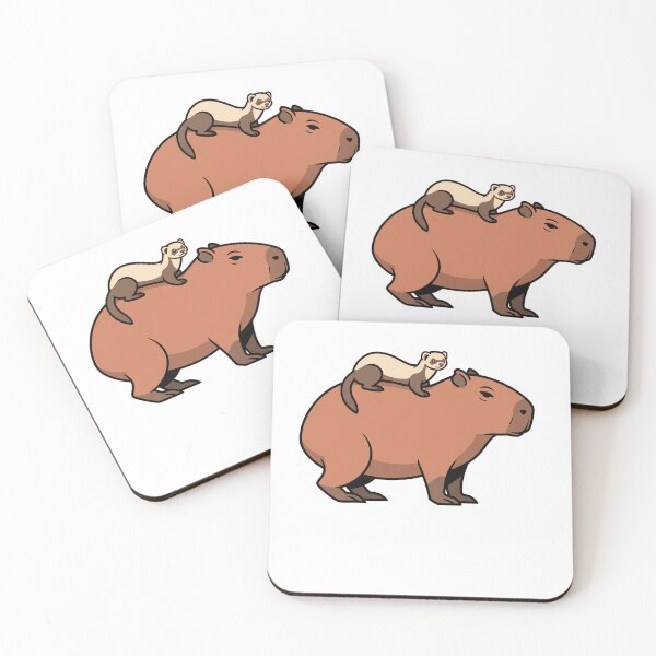 Item preview, Cute Capybara and Ferret Animal Friendship designed and sold by k3rstman1.