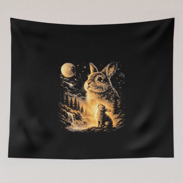 Item preview, Vintage 90S Bunny Howling At The Moon Easter Day  designed and sold by Creativehmnt.