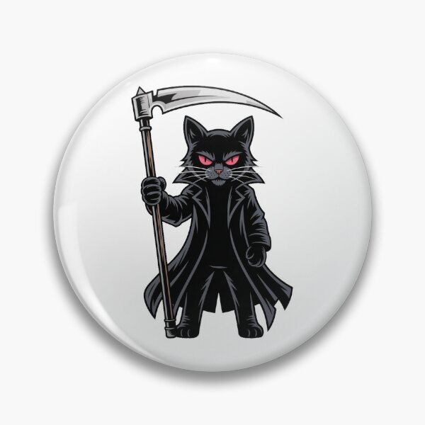 Aperçu de l'œuvre Chat noir Faucheuse Chat drôle et effrayant créée et vendue par QuiteOrbit.