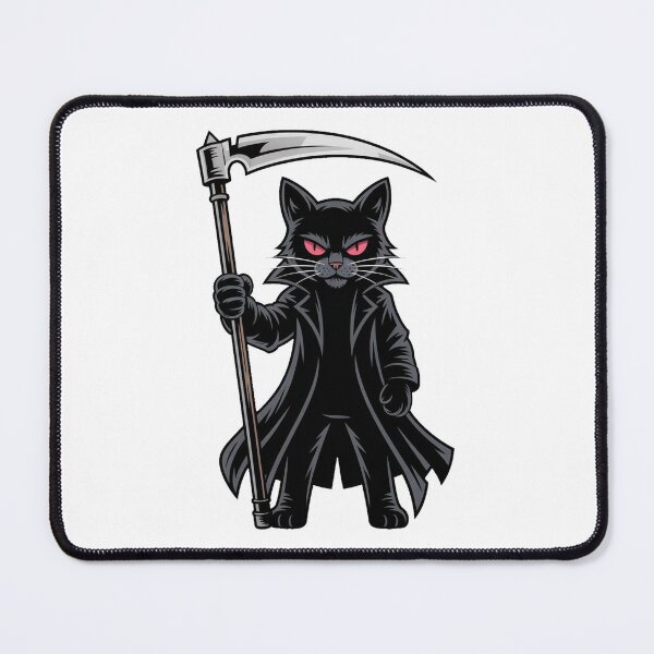 Item preview, Black Cat Grim Reaper Funny Spooky Cat designed and sold by QuiteOrbit.
