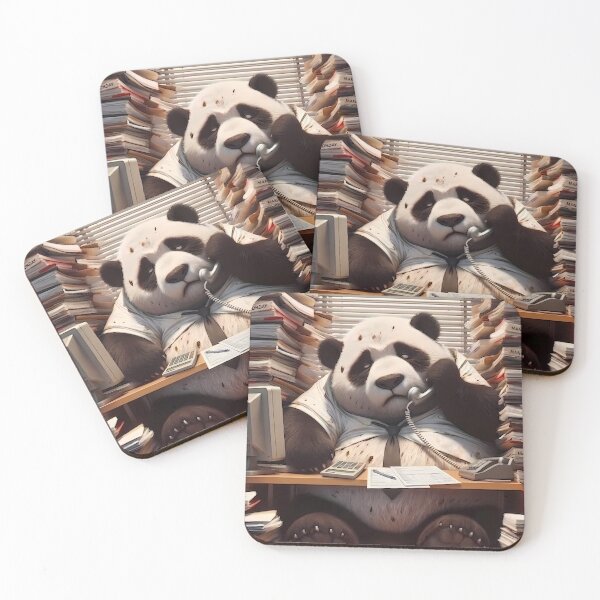 Item preview, Overworked Panda: Monday Morning Office Chaos designed and sold by NUTMA Design.