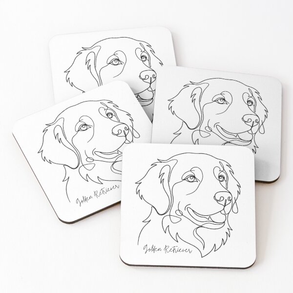 Item preview, Minimalist Golden Retriever Dog Line Art Portrait designed and sold by ZoesPlace.
