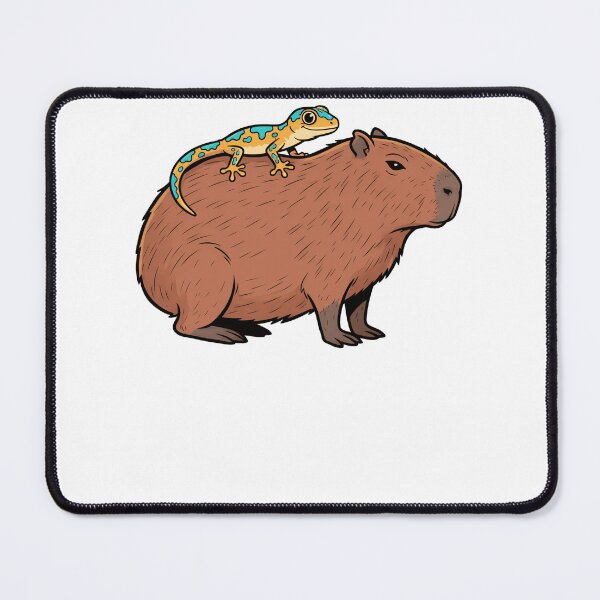 Item preview, Cute Capybara and Gecko Animal Friendship Illustration designed and sold by k3rstman1.
