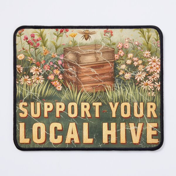 Item preview, Support Your Local Hive – Vintage Beekeeping Poster designed and sold by Boddicca.