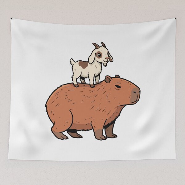 Item preview, Cute Capybara and Baby Goat Kid designed and sold by k3rstman1.