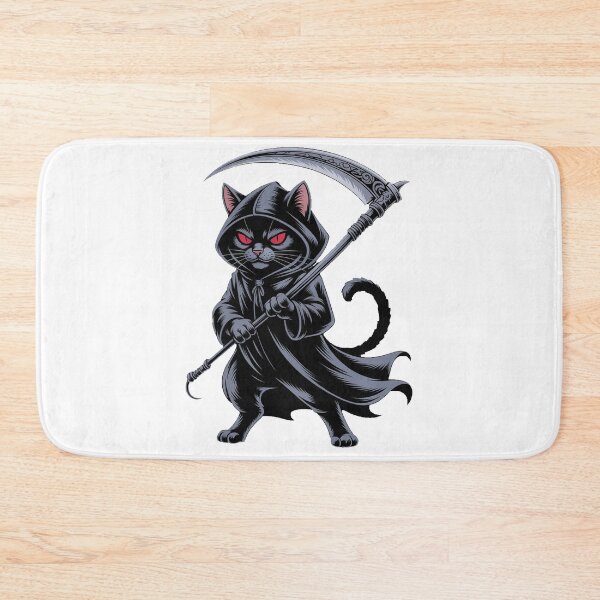 Item preview, Spooky Halloween Black Cat Reaper designed and sold by QuiteOrbit.