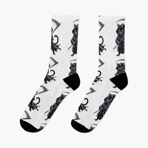Item preview, Spooky Halloween Black Cat Reaper designed and sold by QuiteOrbit.