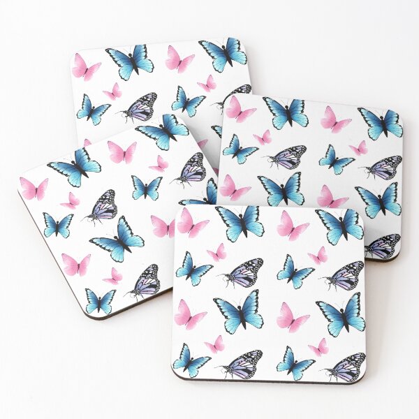 Item preview, Pastel Butterfly Pattern Pink Blue Butterflies Soft Feminine Aesthetic Design designed and sold by TeesOnRosebud.