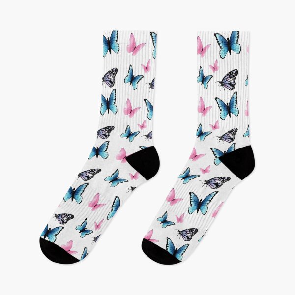 Item preview, Pastel Butterfly Pattern Pink Blue Butterflies Soft Feminine Aesthetic Design designed and sold by TeesOnRosebud.