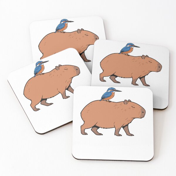 Item preview, Cute Capybara and Kingfisher Bird Nature Friend designed and sold by k3rstman1.