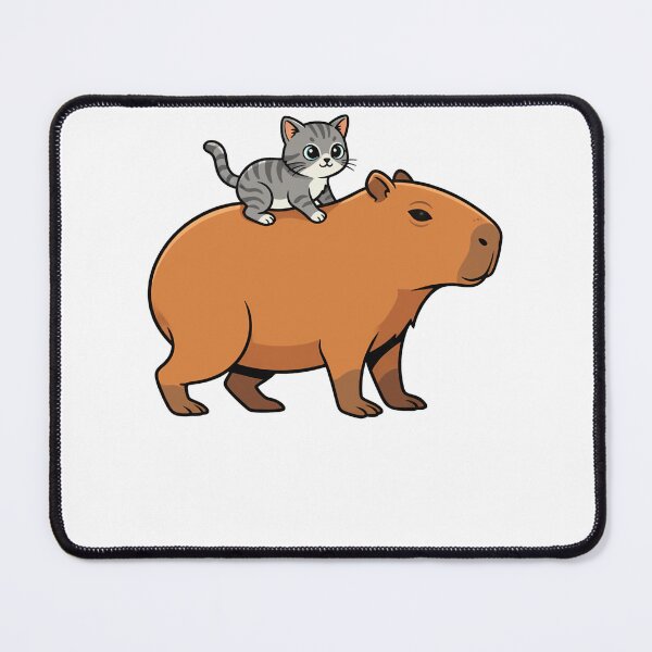 Item preview, Cute Capybara and Grey Tabby Kitten Friendship designed and sold by k3rstman1.