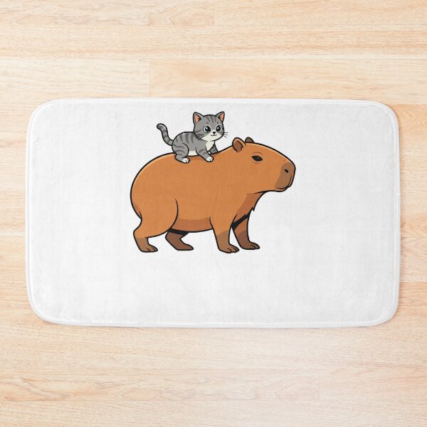 Item preview, Cute Capybara and Grey Tabby Kitten Friendship designed and sold by k3rstman1.