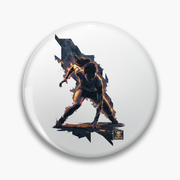 Item preview, Explosive Stance Female Wrestler Flames designed and sold by Coach-Riz.