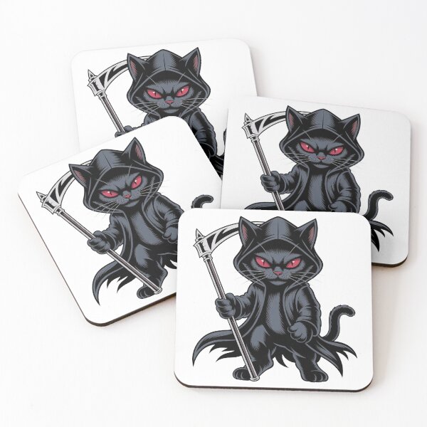 Item preview, Halloween Black Cat Grim Reaper designed and sold by QuiteOrbit.