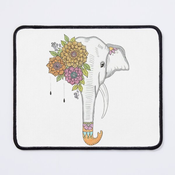 Item preview, “Floral Elephant Head – Soft Pastel Boho Design” designed and sold by ArveeStudio.
