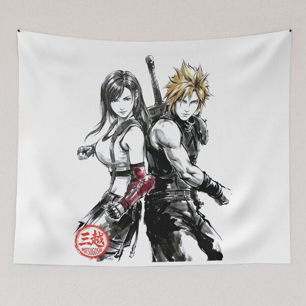 Item preview, Cloud And Tifa Sumi-e designed and sold by Mitsugoshi.