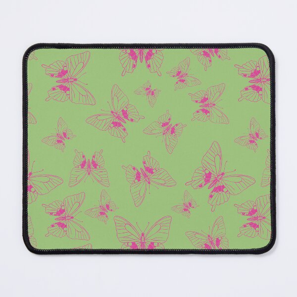 Item preview, Pink Butterfly Pattern On Green Bold Graphic Butterfly Design Trendy Aesthetic Print designed and sold by TeesOnRosebud.