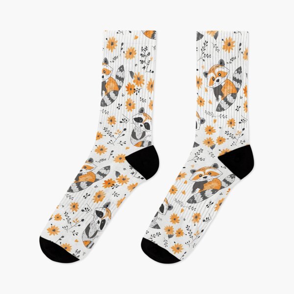 Item preview, Scandinavian Folk Art, Floral Raccoon Pattern designed and sold by xiao xuans.