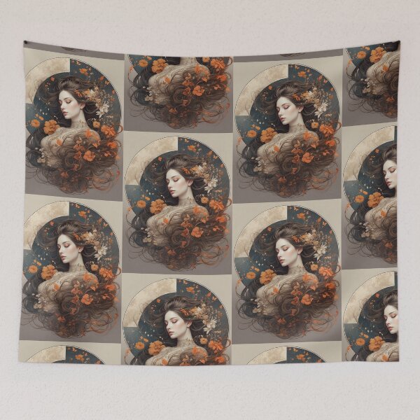 Item preview, Floral Fantasy Portrait in Art Nouveau Style designed and sold by KilianSzmid.