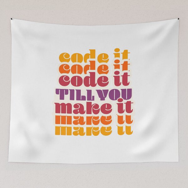 Item preview, Code It Till You Make It Retro Tech Quote designed and sold by Amazing-Gadgets.