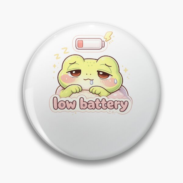 Item preview, Kawaii Frog “Low Battery” | Cute Frog Tired Sticker designed and sold by AidaAviles.